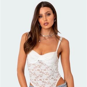 edikted white lace bodysuit